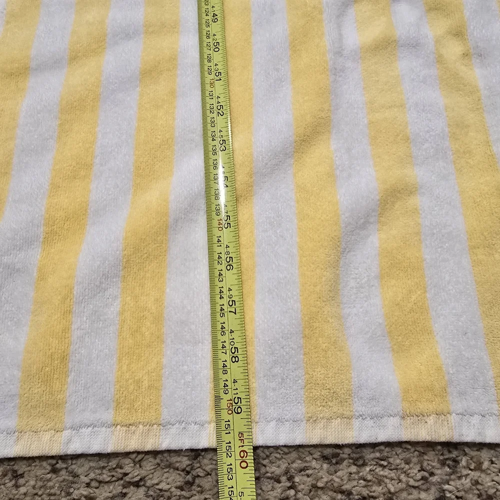 Vintage 80's Giorgio Beverly Hills Yellow Striped Beach Towel